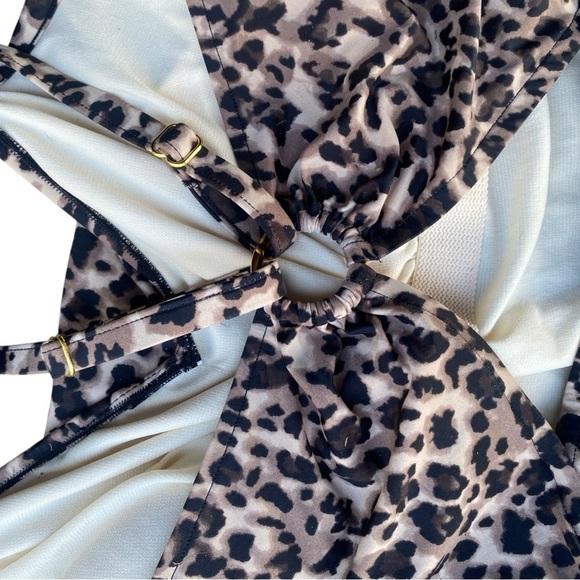 Aqua Green PLUS SIZE Leopard Swimsuit | Size:18 - Picture 4 of 10